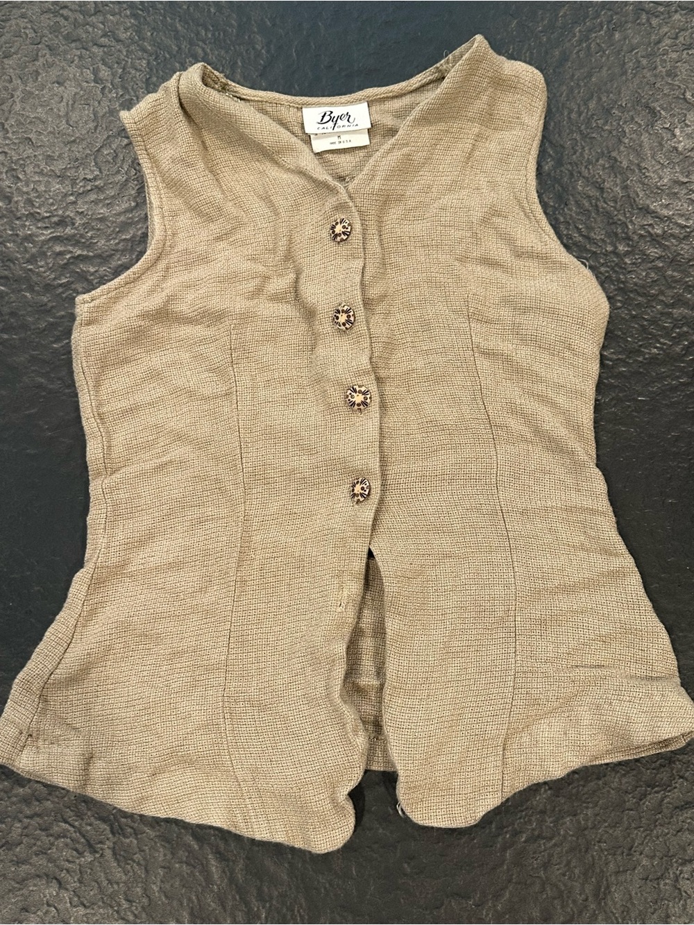VTG Byer California Button-Up Vest Top